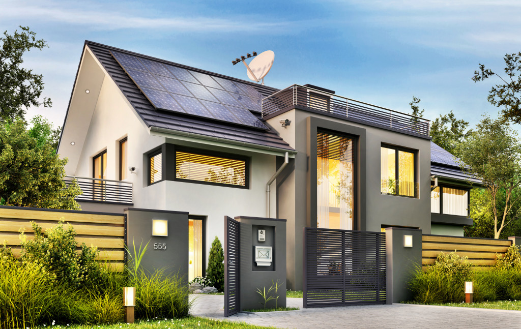 Solar panels on a home's roof