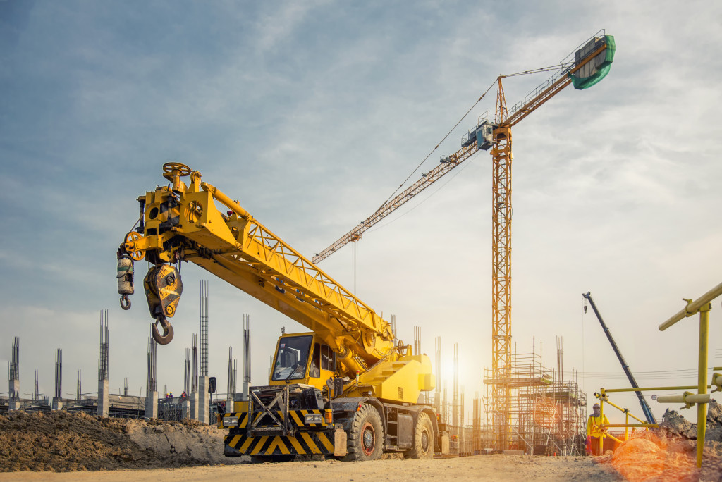 heavy equipment in the construction site