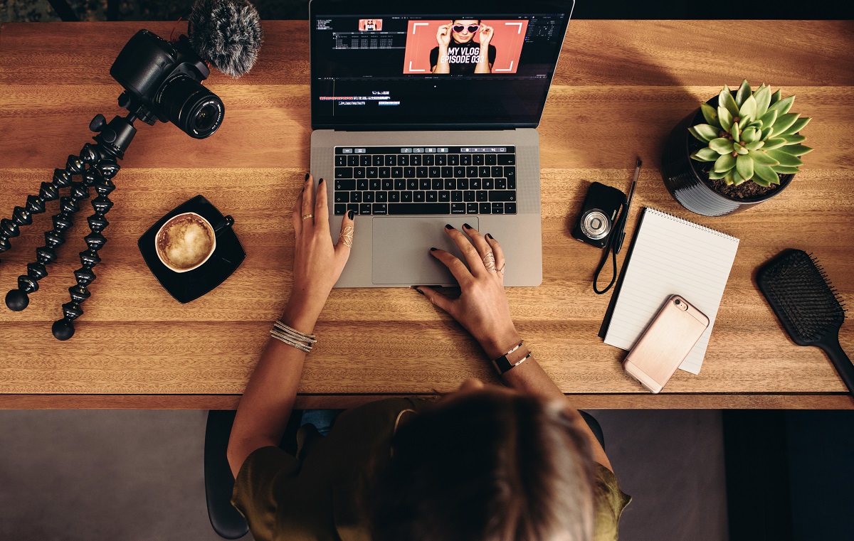 Young woman working on computer 